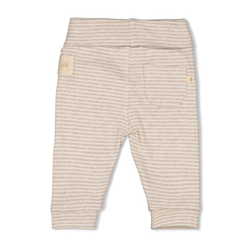 Feetje - Sleepy Sheepy - Broek Rib met Streep - Taupe Melange