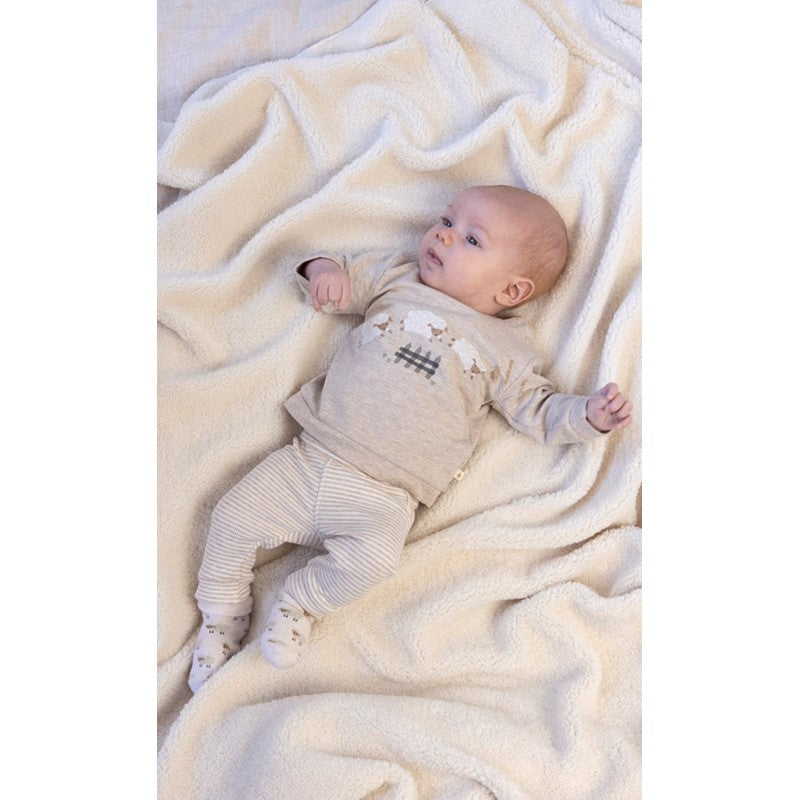 Feetje - Sleepy Sheepy - Broek Rib met Streep - Taupe Melange