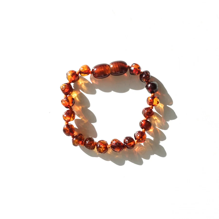 Baltic Natural Amber – Baby Armband / Enkelbandje (Cognac)