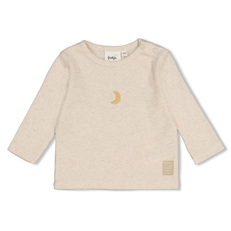 Feetje Over the Moon for You - Longsleeve rib Offwhite Melange