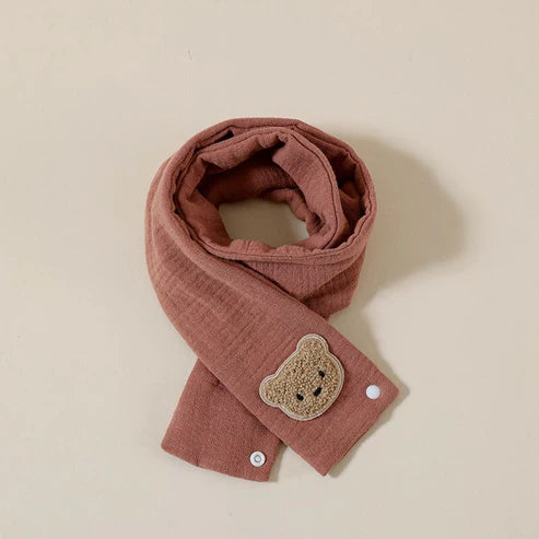 Rammelaartje Herfst Sjaal met Berenapplicatie - Terracotta