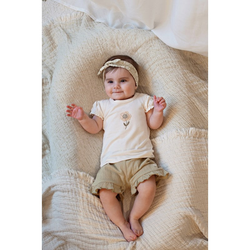Feetje - T-shirt met Crochet Bloem