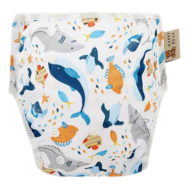 HappyBear Wasbare zwemluier Sea Animals