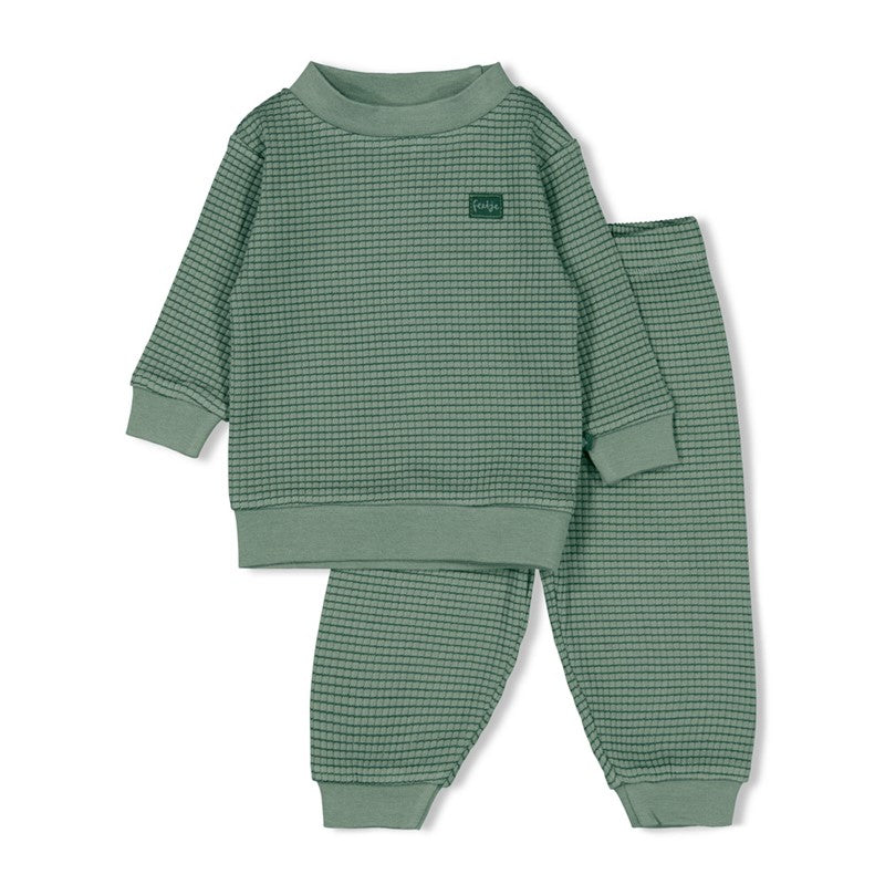 Feetje - Wafelpyjama - Zeegroen