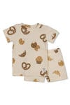 Feetje shortama Cosy Crumbs ecru/bruin