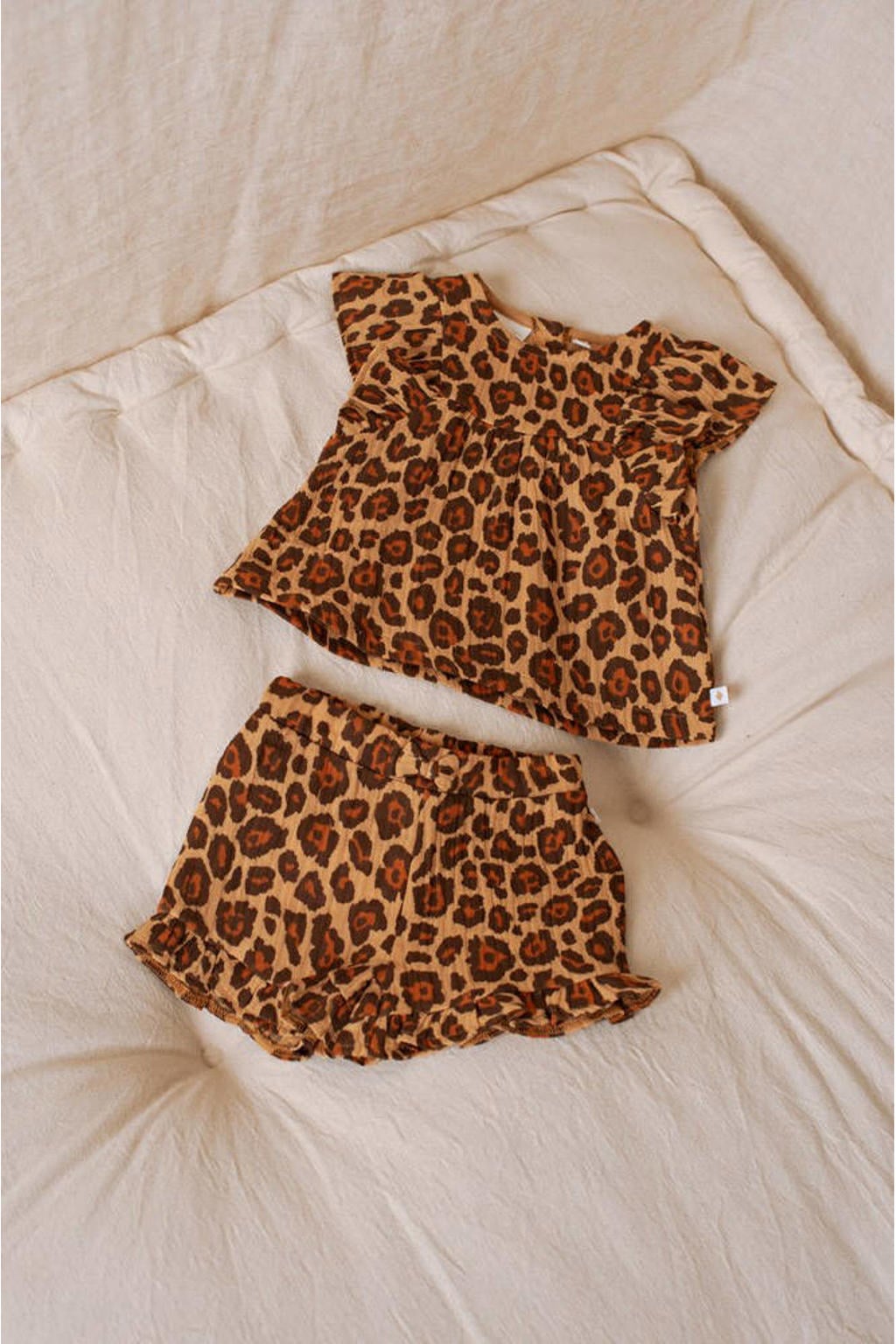 Feetje T-shirt + korte broek - Summer Woven bruin