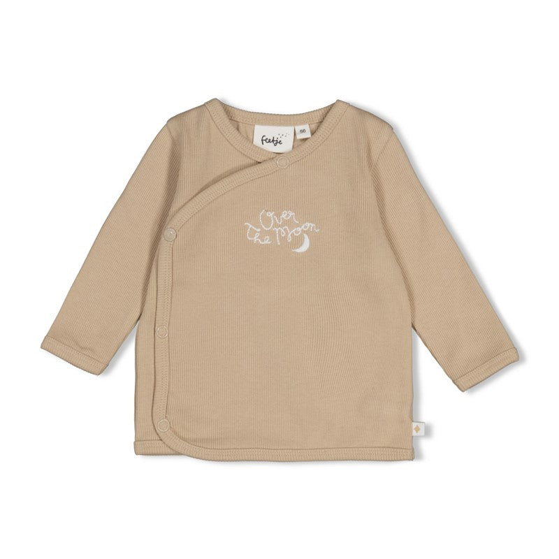Feetje Over the Moon for You - Overslagshirt Rib Taupe